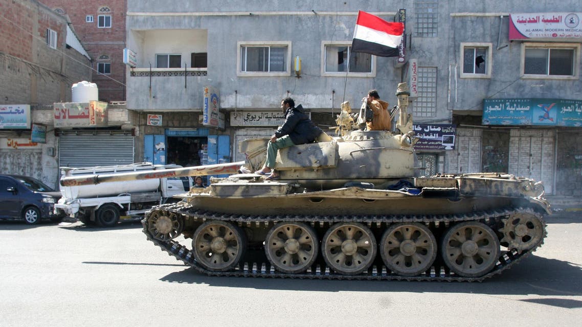 A tank used by pro-government tribal fighters is seen on a street in the southwestern city of Taiz, Yemen, November 15, 2016. reuters