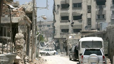 A view shows damaged buildings in Qaboun neighbourhood of Damascus, in this handout picture provided by SANA on May 16, 2017, Syria. (Reuters)