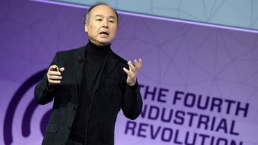 Founder & amp CEO of SoftBank Group, Masayoshi Son, speaks during a keynote speech at the Mobile World Congress in Barcelonaon February 27, 2017. (AFP)