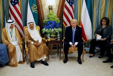 Emir of Kuwait Sabah Al-Ahmad Al-Jaber Al-Sabah meets with US President Donald Trump in Riyadh, Saudi Arabia.