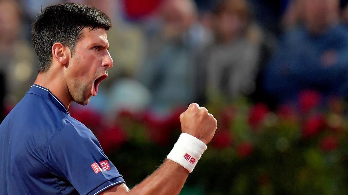 Novak Djokovic of Serbia reacts during the semi-final match against Dominic Thiem of Austria at the ATP Tennis Open tournament, on May 20, 2017 at the Foro Italico in Rome. AFP