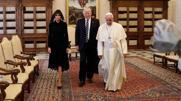 Pope Francis meets U.S. President Donald Trump and his wife Melania during a private audience at the Vatican, May 24, 2017. (Reuters)