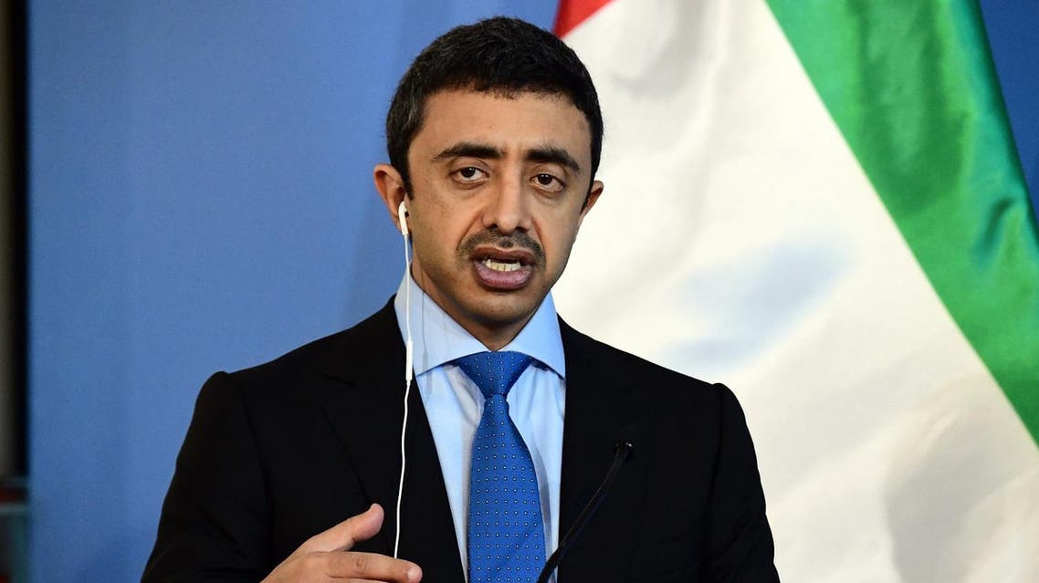 Foreign Minister Abdullah Bin Zayed Al Nahyan of United Arab Emirates talks to the media during a joint press conference with Hungary's Minister of External Economy and Foreign Affairs, Peter Szijjarto (unseen), at the ministry in Budapest, on July 13, 2016. (AFP)