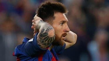 Football Soccer - FC Barcelona v Eibar - Spanish Liga Santander - Nou Camp, Barcelona, Spain - 21/5/17 Barcelona’s Lionel Messi after missing a chance to score. (Re