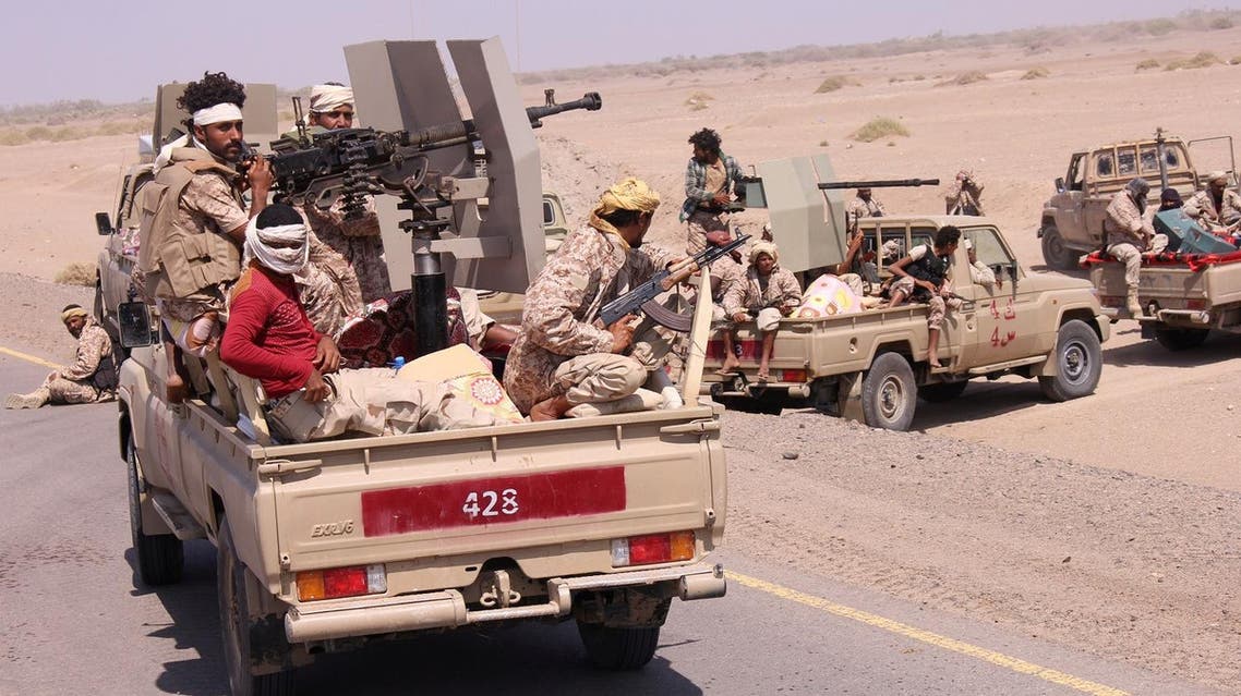 Members of the Yemeni army ride on the back of military trucks near the Red Sea coast city of al-Mokha, Yemen January 23, 2017. Reuters