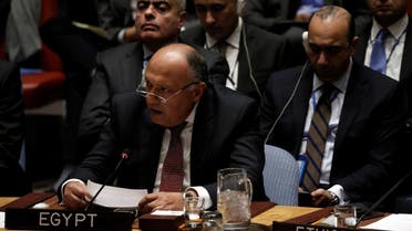 Egyptian Foreign Minister Sameh Shoukry addresses a U.N. Security Council meeting on South Sudan at U.N. headquarters in New York City, New York, U.S., March 23, 2017. REUTERS/Mike Segar