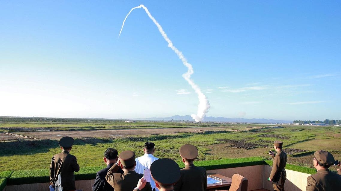 North Korean leader Kim Jong Un watches the test of a new-type anti-aircraft guided weapon system organised by the Academy of National Defence Science in this undated photo released by North Korea's Korean Central News Agency (KCNA) May 28, 2017. (KCNA via Reuters)