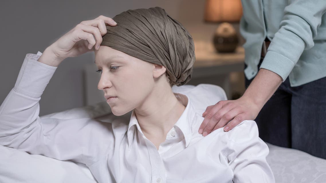 Elegant woman having breast cancer