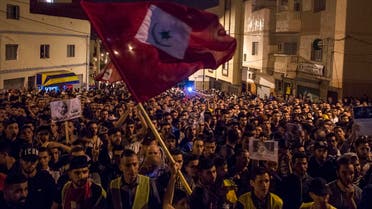 Protestors march May 31, 2017 in Al-Hoceima during a demonstration demanding the release of Nasser Zefzafi. (AFP)