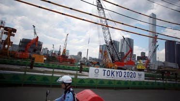 The construction site of the athlete’s village for the 2020 Tokyo Summer Olympics in Harumi in Tokyo. (AP)