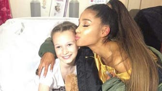 Pop star Ariana Grande visits fans in hospital
