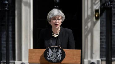 Britain’s Prime Minister Theresa May speaks outside 10 Downing Street after an attack on London Bridge and Borough Market left 7 people dead and dozens injured in London, on June 4, 2017. (Reuters) 