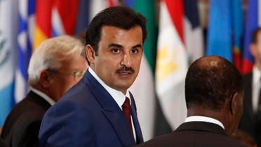 (FILES) This file photo taken on September 20, 2016 shows Qatar's Emir, Sheikh Tamim bin Hamad al-Thani attending the 71st session of the United Nations General Assembly in New York. Gulf states on June 5, 2017 cut diplomatic ties with neighbouring Qatar and kicked it out of a military coalition, less than a month after US President Donald Trump visited the region to cement ties with powerhouse Saudi Arabia. (AFP)