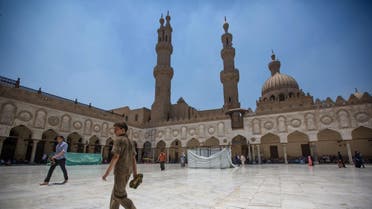 Muslim worshippers walk in the courtyard of Al-Azhar Mosque before Friday afternoon prayers, in the Islamic Cairo neighborhood after Friday noon prayers in Cairo, Egypt. (File photo: AP)