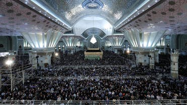This handout picture on June 4, 2017 shows Iranians attending the 28th anniversary of the death of Ayatollah Khomeini at his mausoleum in Mossala, a suburb of Tehran. (AFP)