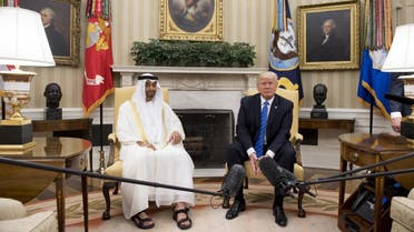 Donald Trump with Crown Prince Mohammed Bin Zayed Al Nahyan in the Oval Office of the White House in Washington, DC, May 15, 2017. (AFP)