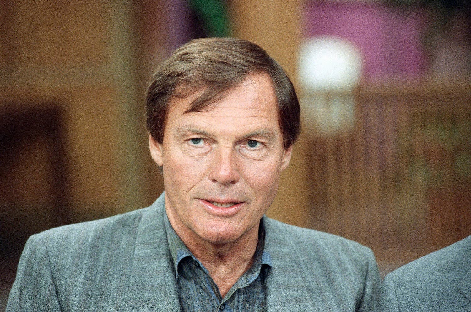 Adam West, former star of the television show “Batman,” is shown in New York, June 14, 1989. (AP Photo/Richard Drew)