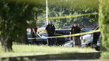 Police tape cordons off the scene of an early morning shooting in Alexandria, Virginia, June 14, 2017. Senior Republican Congressman Steve Scalise was among several victims shot and wounded at a baseball practice ahead of an annual game between lawmakers.Scalise was reportedly shot in the hip. Scalise is the majority whip who rallies Republican votes in the House of Representatives. (AFP)