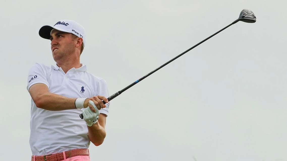 Justin Thomas hits a drive on the 18th hole during the third round of the U.S. Open golf tournament Saturday, June 17, 2017, at Erin Hills in Erin, Wis. (AP Photo/A Charlie Riedel)