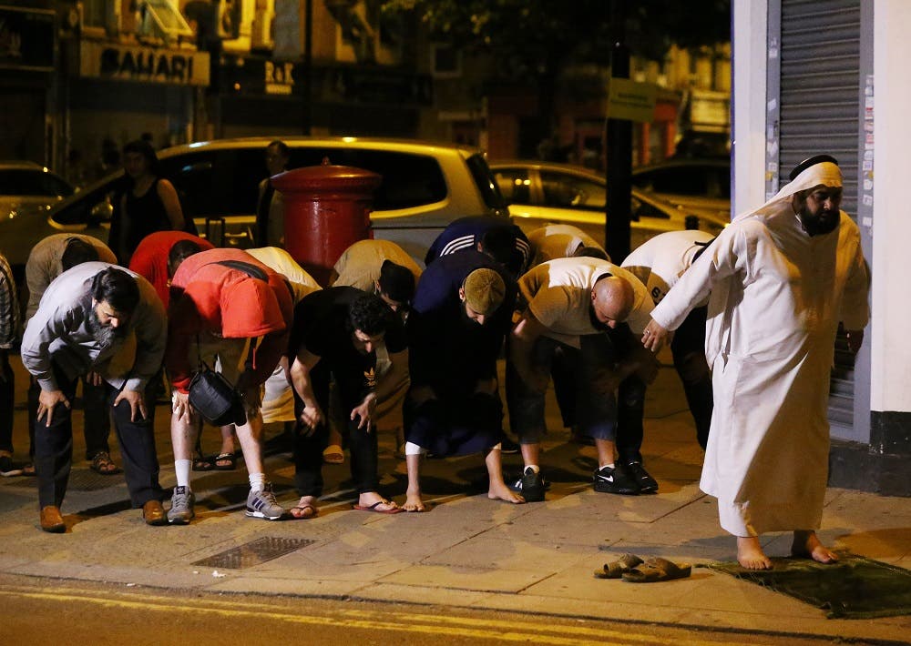 Several Muslim worshipers took to the streets to pray for the victims in the aftermath of a terror attack that left at least one person dead.
