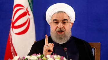Iranian President Hassan Rouhani holds a press conference in Tehran on May 22, 2017. Rouhani said that Iran does not need the permission of the United States to conduct missile tests, which would continue "if technically necessary". (AFP)