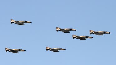 Iranian air force’s US-made F-4 Phantom fighter jets perform during a parade on the occasion of the country’s Army Day, on April 18, 2017, in Tehran. (AFP)