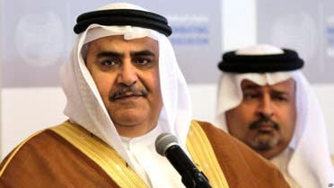 Bahrain’s foreign minister Khalid bin Ahmed Al Khalifa. (AP)