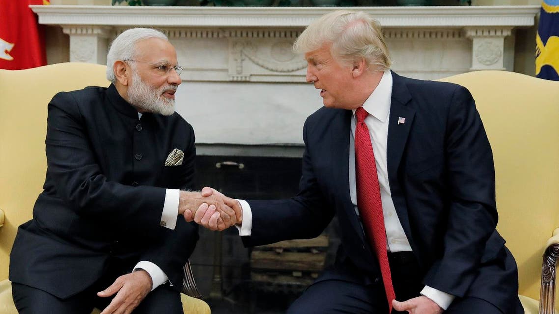 U.S. President Donald Trump shakes hands with India's Prime Minister Narendra Modi as they begin a meeting in the Oval Office of the White House in Washington, U.S., June 26, 2017. REUTERS/Carlos Barria