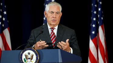 U.S. Secretary of State Rex Tillerson speaks during a press conference after talks with Chinese diplomatic and defense chiefs at the State Department in Washington, U.S. June 21, 2017. REUTERS