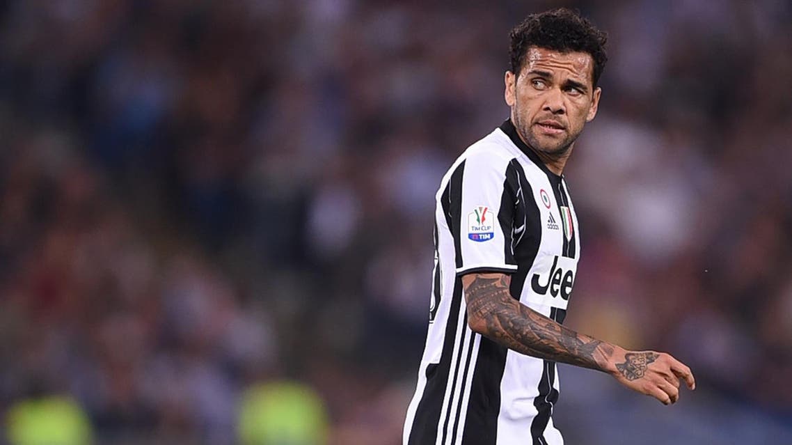 Juventus Defender from Brazil Dani Alves looks on during the Italian Tim Cup final on May 17, 2017 at the Olympic stadium in Rome. (AFP)