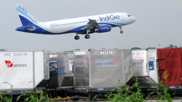 India’s budget airline IndiGo approaches for landing at the Indira Gandhi International  Airport in New Delhi. (AP)