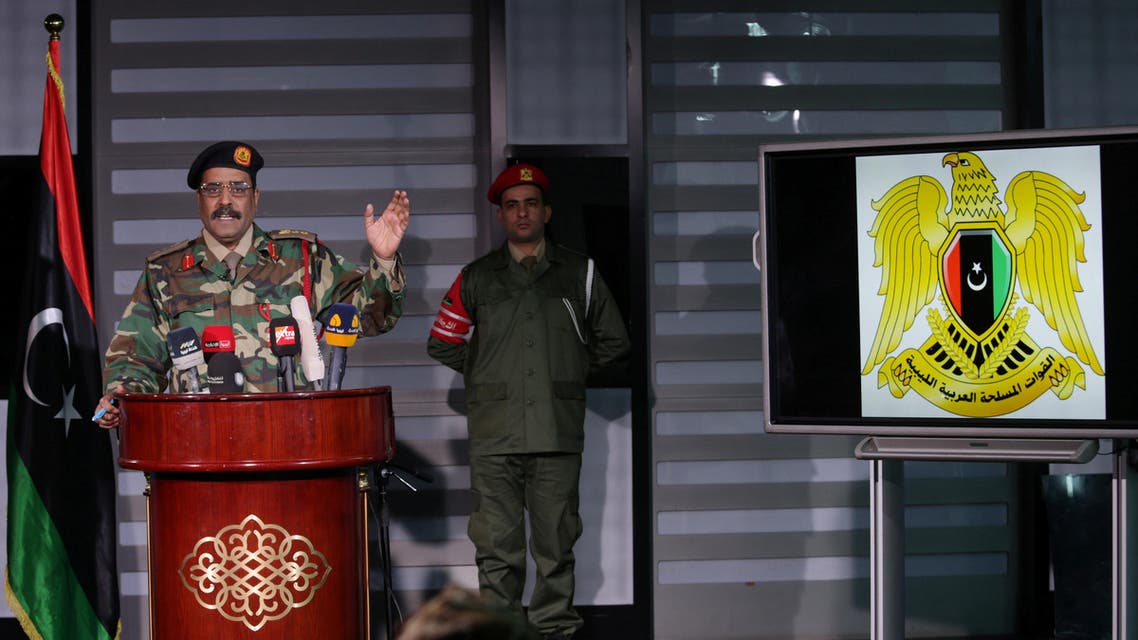 Ahmed al-Mismari, spokesman for the eastern-based Libyan National Army (LNA), gestures during a news conference in Benghazi, Libya March 18, 2017. REUTERS