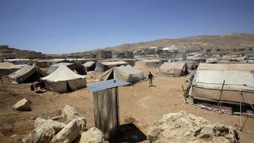 This June 14, 2013 photo shows tents at the Arsal refugee camp in the Lebanese Bekaa valley that hosts Syrian families who fled the conflict in Syria. (AFP)