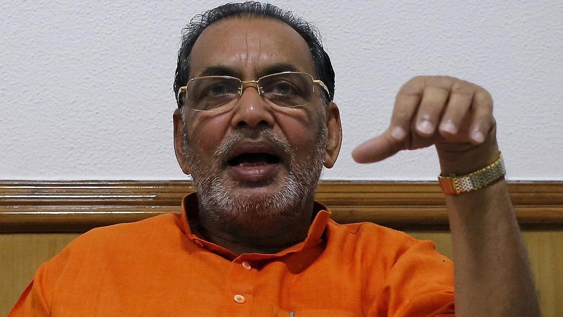 India’s Agriculture Minister Radha Mohan Singh gestures after his interview with Reuters at his office in New Delhi March 19, 2015. (Reuters)