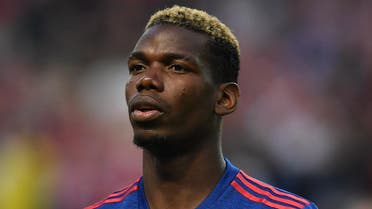 Manchester United's French midfielder Paul Pogba sings the national anthem prior to the UEFA Europa League final football match Ajax Amsterdam v Manchester United on May 24, 2017 at the Friends Arena in Solna outside Stockholm. (AFP)