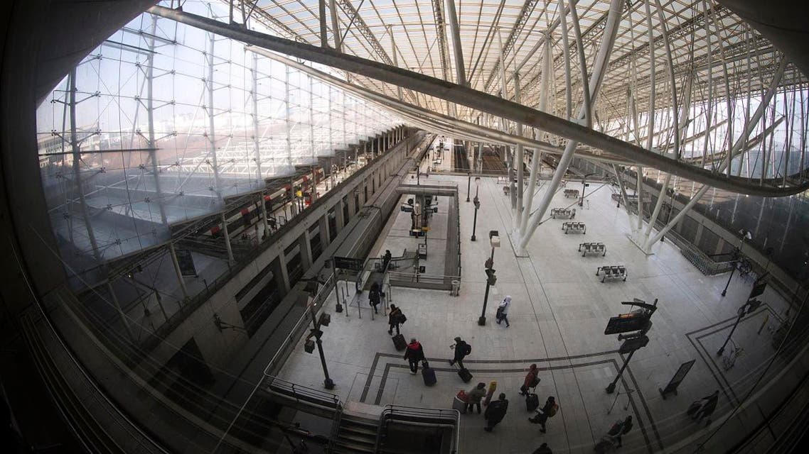 This file photo taken on February 11, 2015 shows travellers walking at the TGV train station of Paris Charles de Gaulle Airport in Roissy in a northeastern suburb of Paris. (AFP)