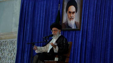 Ayatollah Ali Khamenei during a ceremony marking the death anniversary of the founder of the Islamic Republic Ayatollah Ruhollah Khomeini, in Tehran, on June 4, 2017. (Reuters)