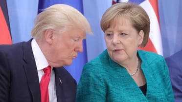 German Chancellor Angela Merkel with US President Donald Trump at the G20 summit in Hamburg, on July 8, 2017. (Reuters)