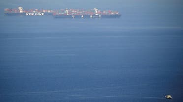 Container ships cross the Gulf of Suez towards the Red Sea before entering the Suez Canal, in El Ain El Sokhna in Suez, east of Cairo, Egypt April 24, 2017. Picture taken April 24, 2017. (Reuters)