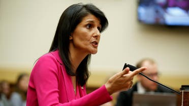 U.S. Ambassador to the United Nations Nikki Haley testifies to the House Foreign Affairs Committee on "Advancing U.S. Interests at the United Nations" in Washington, U.S., June 28, 2017. 