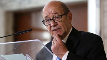 French Foreign Minister Jean-Yves Le Drian speaks during a meeting on migration in Rome, Italy July 6, 2017. (Reuters)
