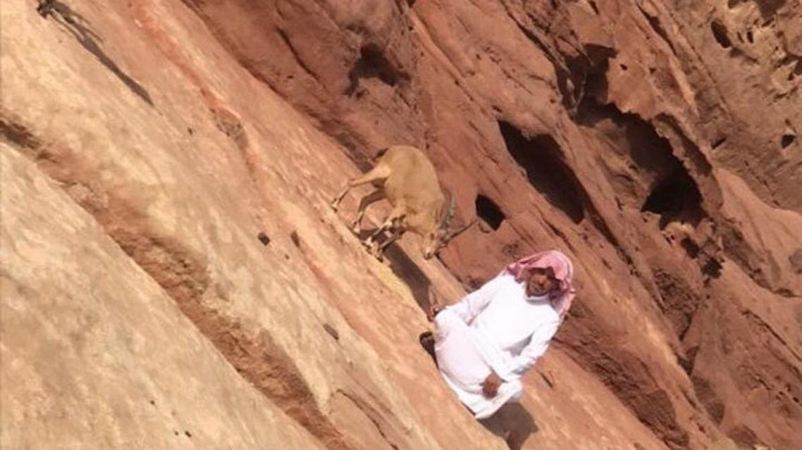 Mohammed al-Omrani, a 27-year-old Saudi, in the sanctuary for deer in Arkan Mountains. (Supplied)