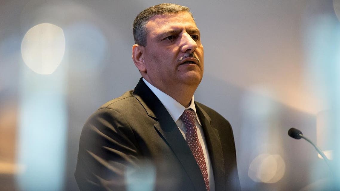 Riyad Hijab, General Co-ordinator of the High Negotiations Committee (HNC) speaks at a press conference in central London on September 7, 2016. (AFP)