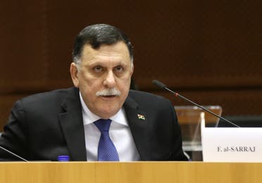 Fayez al-Sarraj addresses a news conference at the EU Commission headquarters in Brussels, Belgium February 2, 2017. (Reuters)