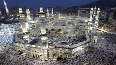 Muslim pilgrims circle the Kaaba as pray inside and outside the Grand mosque in Mecca, Saudi Arabia, Monday, Oct. 22, 2012. (AP)