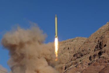 A ballistic missile is launched and tested in an undisclosed location, Iran, March 9, 2016. (Reuters)
