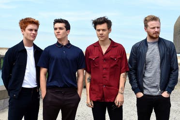 (From L) British actor Tom Glynn-Carney, British actor Fionn Whitehead, British singer, songwriter and actor Harry Styles and British actor Jack Lowden pose during a photo-call before Dunkirk’s release. (AFP)