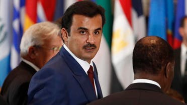 Qatar's Emir, Sheikh Tamim bin Hamad al-Thani arrives for a luncheon on the sidelines of the 71st session of the United Nations General Assembly in New York on September 20, 2016. afp