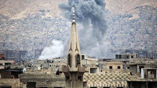 Image result for Syrian warplanes strike near Damascus despite ceasefire