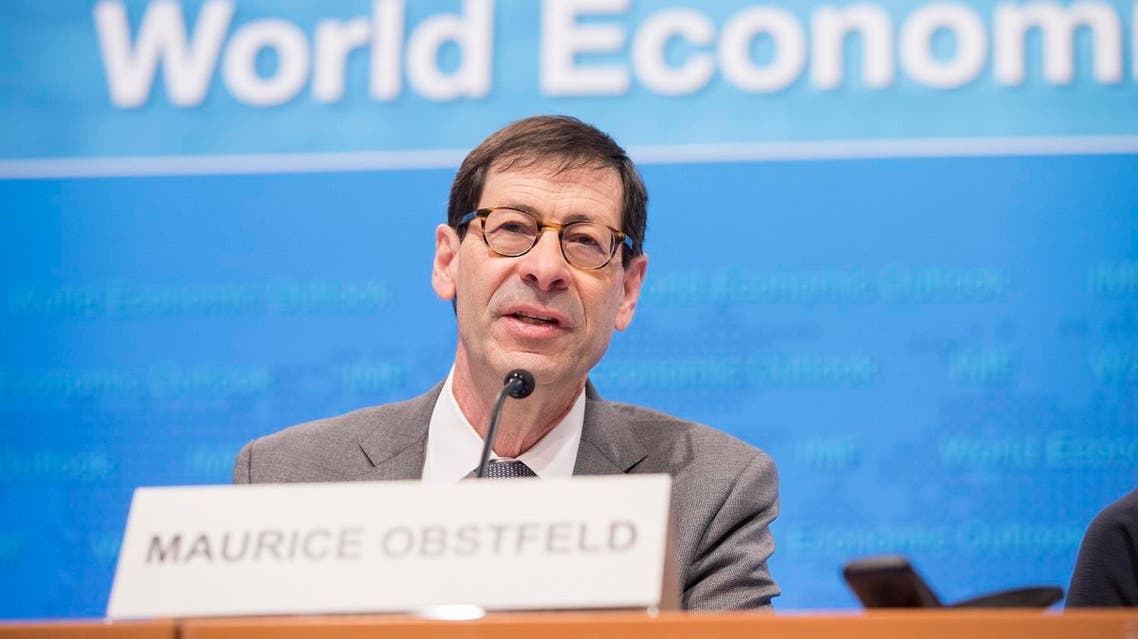 IMF Economic Counsellor and Director of the Research Department Maurice Obstfeld during a press conference at the IMF Headquarters, in Washington DC, on April 18, 2017. (AFP)